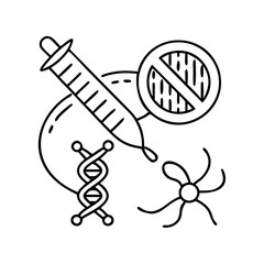 crispr icon, crispr line art - simple line art of crispr, perfect for crispr logos and icons