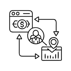 crm icon, crm line art - simple line art of crm, perfect for crm logos and icons