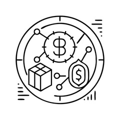 cryptocurrency icon, cryptocurrency line art - simple line art of cryptocurrency, perfect for cryptocurrency logos and icons
