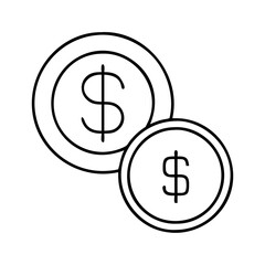 currency symbol icon, currency symbol line art - simple line art of currency symbol, perfect for currency symbol logos and icons