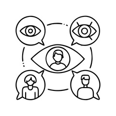 customer insights icon, customer insights line art - simple line art of customer insights, perfect for customer insights logos and icons