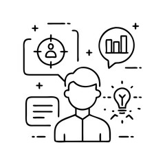 customer insights icon, customer insights line art - simple line art of customer insights, perfect for customer insights logos and icons