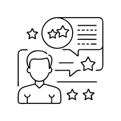 customer testimonial icon, customer testimonial line art - simple line art of customer testimonial, perfect for customer testimonial logos and icons