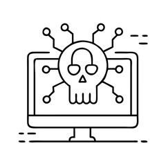 cyber attack icon, cyber attack line art - simple line art of cyber attack, perfect for cyber attack logos and icons