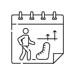 daily steps icon, daily steps line art - simple line art of daily steps, perfect for daily steps logos and icons