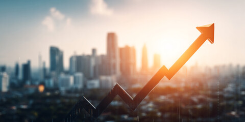 engaging business growth concept showcasing an upward arrow to symbolize success and progress while inspiring entrepreneurs and companies to strive for higher achievements and impactful outcomes