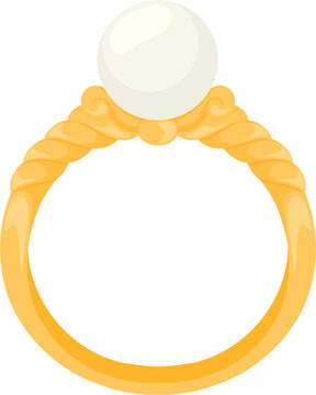 gold ring with pearl clip art preview