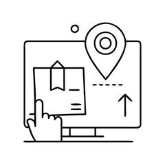 delivery address icon, delivery address line art - simple line art of delivery address, perfect for delivery address logos and icons