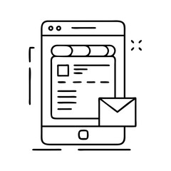 delivery app icon, delivery app line art - simple line art of delivery app, perfect for delivery app logos and icons