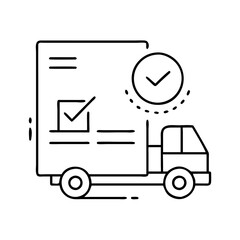 delivery confirmation icon, delivery confirmation line art - simple line art of delivery confirmation, perfect for delivery confirmation logos and icons