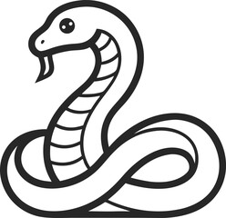 Anaconda icon line art vector on transparent background