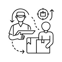 delivery partner icon, delivery partner line art - simple line art of delivery partner, perfect for delivery partner logos and icons