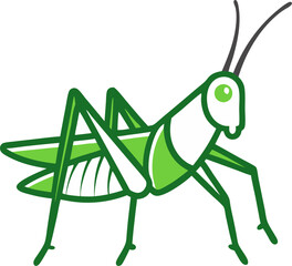 Grasshopper icon line art vector on transparent background