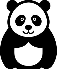 Panda icon Silhouette vector on transparent background