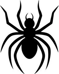 Spider icon Silhouette vector on transparent background