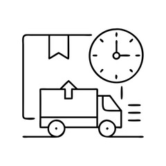delivery time icon, delivery time line art - simple line art of delivery time, perfect for delivery time logos and icons