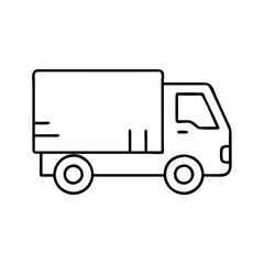 delivery truck icon, delivery truck line art - simple line art of delivery truck, perfect for delivery truck logos and icons