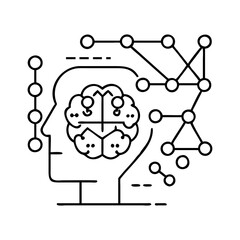 machine learning icon, machine learning line art - simple line art of machine learning, perfect for machine learning logos and icons