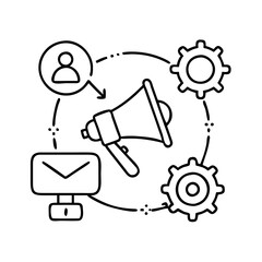marketing automation icon, marketing automation line art - simple line art of marketing automation, perfect for marketing automation logos and icons