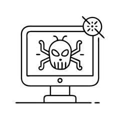 malware icon, malware line art - simple line art of malware, perfect for malware logos and icons