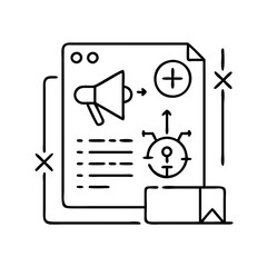 marketing plan icon, marketing plan line art - simple line art of marketing plan, perfect for marketing plan logos and icons