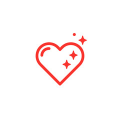 Outlined heart with sparkles in a vibrant and playful illustration style