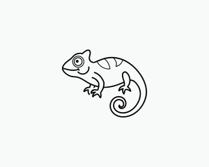 Chameleon Reptile Coloring Page Art