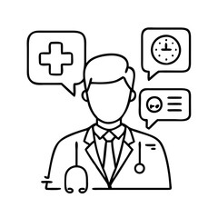 medical consultant icon, medical consultant line art - simple line art of medical consultant, perfect for medical consultant logos and icons