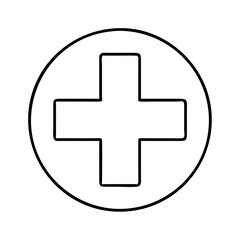 medical cross icon, medical cross line art - simple line art of medical cross, perfect for medical cross logos and icons