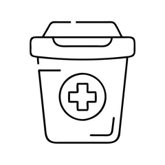 medical waste bin icon, medical waste bin line art - simple line art of medical waste bin, perfect for medical waste bin logos and icons