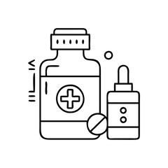 medicine dispenser icon, medicine dispenser line art - simple line art of medicine dispenser, perfect for medicine dispenser logos and icons