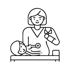 midwife icon, midwife line art - simple line art of midwife, perfect for midwife logos and icons