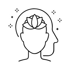 mindfulness icon, mindfulness line art - simple line art of mindfulness, perfect for mindfulness logos and icons