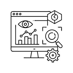 monitoring tools icon, monitoring tools line art - simple line art of monitoring tools, perfect for monitoring tools logos and icons