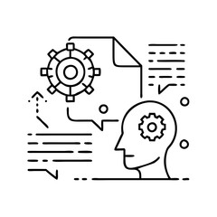 natural language processing icon, natural language processing line art - simple line art of natural language processing, perfect for natural language processing logos and icons