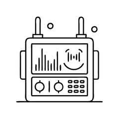 network analyzer icon, network analyzer line art - simple line art of network analyzer, perfect for network analyzer logos and icons