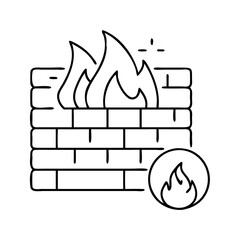 network firewall icon, network firewall line art - simple line art of network firewall, perfect for network firewall logos and icons
