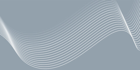 Fototapeta premium Gray and white abstract background with flowing particles. Digital future technology concept. background illiustration eps10