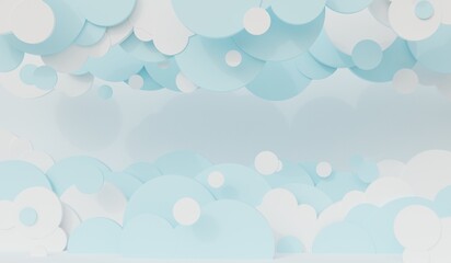 Clouds, Sky with a layer of clouds, 3D illustration