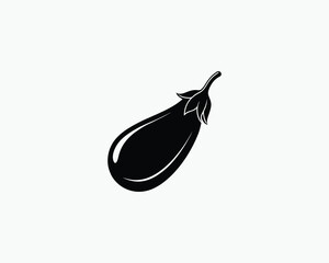 Eggplant Vegetable Outline Coloring Page Vector Illustration 