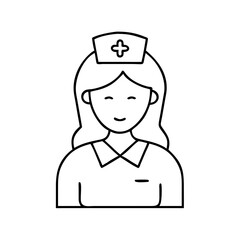 nurse icon, nurse line art - simple line art of nurse, perfect for nurse logos and icons