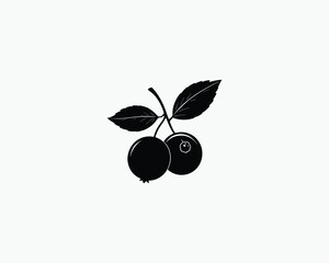 Huckleberry Berry Simple Coloring Page Vector Illustration 
