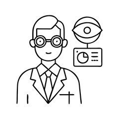 ophthalmologist icon, ophthalmologist line art - simple line art of ophthalmologist, perfect for ophthalmologist logos and icons