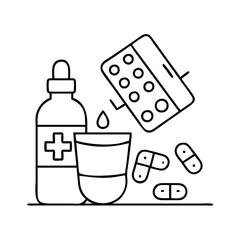 over the counter medicine icon, over the counter medicine line art - simple line art of over the counter medicine, perfect for over the counter medicine logos and icons