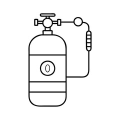 oxygen cylinder icon, oxygen cylinder line art - simple line art of oxygen cylinder, perfect for oxygen cylinder logos and icons