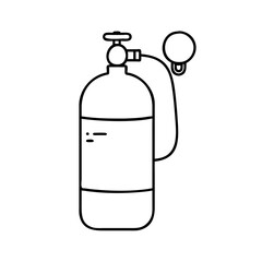 oxygen cylinder icon, oxygen cylinder line art - simple line art of oxygen cylinder, perfect for oxygen cylinder logos and icons