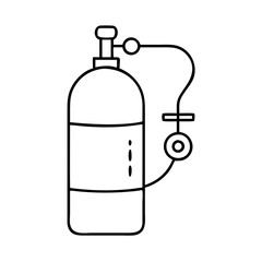 oxygen cylinder icon, oxygen cylinder line art - simple line art of oxygen cylinder, perfect for oxygen cylinder logos and icons