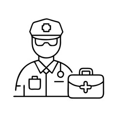 paramedic icon, paramedic line art - simple line art of paramedic, perfect for paramedic logos and icons