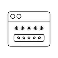 password field icon, password field line art - simple line art of password field, perfect for password field logos and icons
