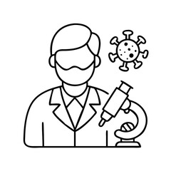 pathologist icon, pathologist line art - simple line art of pathologist, perfect for pathologist logos and icons